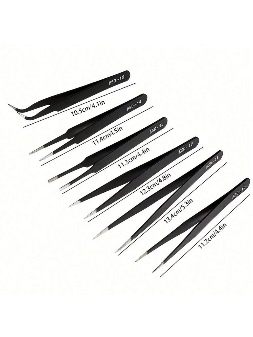 6pcs/Set Precision Tweezers Kit- Antistatic Stainless Steel, Ergonomic Antistatic Handles, Suitable For DIY, Jewelry Making, Electronics Repair