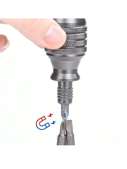 7 In 1 Mini Screwdriver Titanium Screwdriver 1/4 Inch Magnetic Torx Screw Driver Bit Kit Home Repair Tools