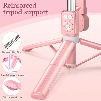 70 Inch Djustable Dual Color Temperature Fill Light Selfie Stick Tripod With Dual Fill Lights, Adjustable Dimming Knob, For Makeup, Live Streaming, YT Videos, TK, Photography, Compatible With Cameras