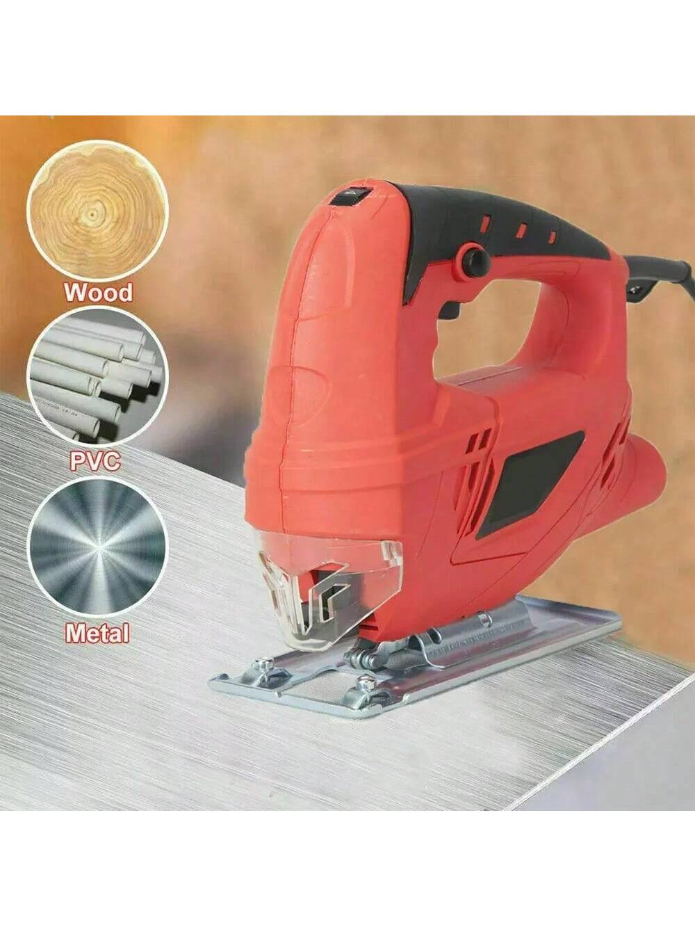 710W Jig Saw 3000RPM Corded Electric Jigsaw 6 Variable Speeds Jigsaw Tool Kit US