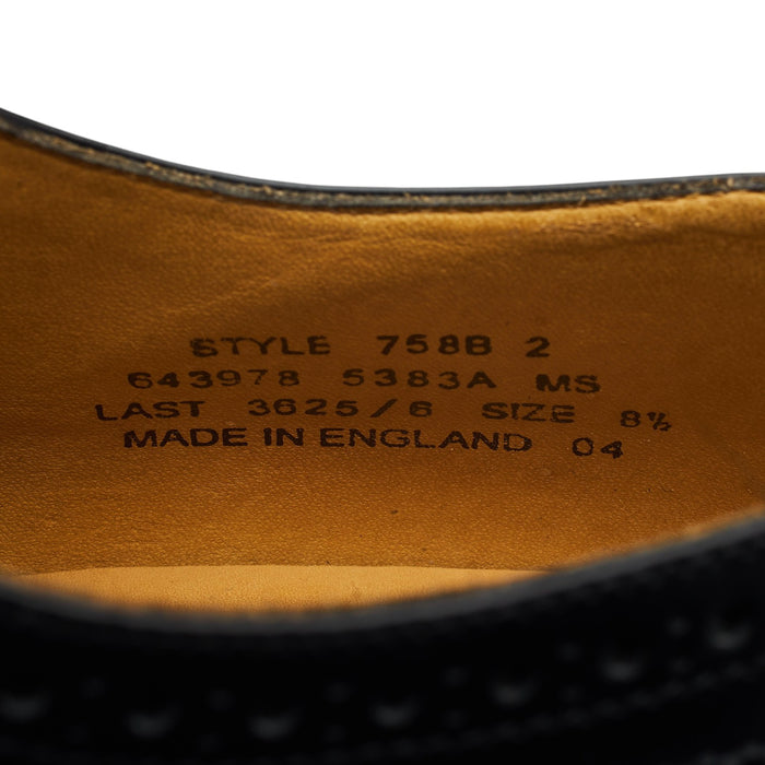 '758' Black Leather Oxford Brogues UK 8.5 F