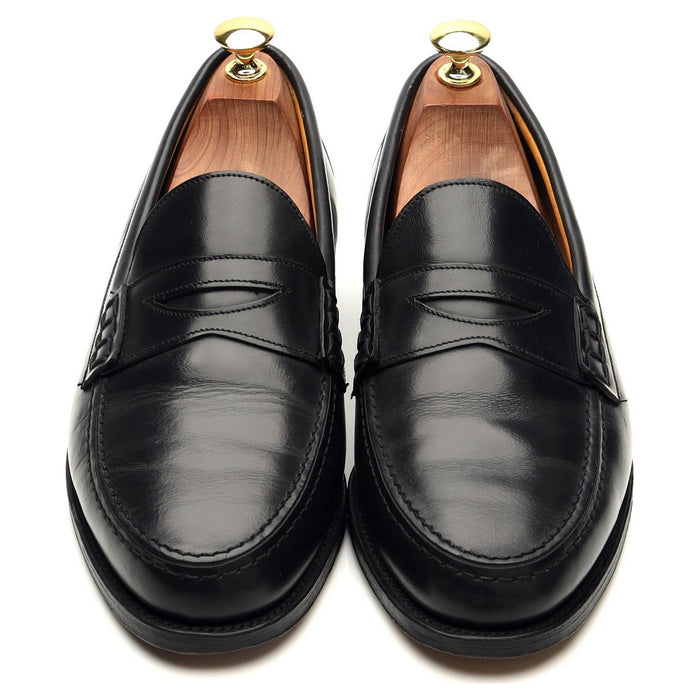 '759B' Black Leather Loafers UK 8 F
