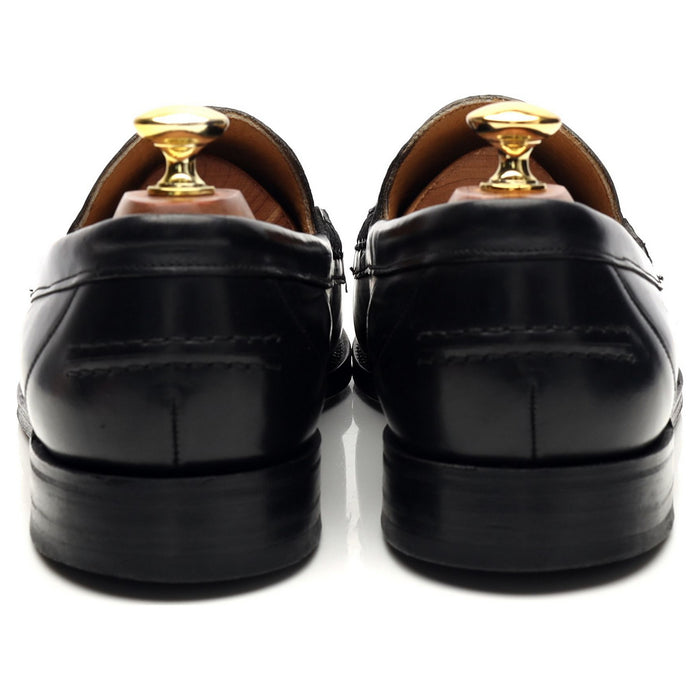 '759B' Black Leather Loafers UK 8 F