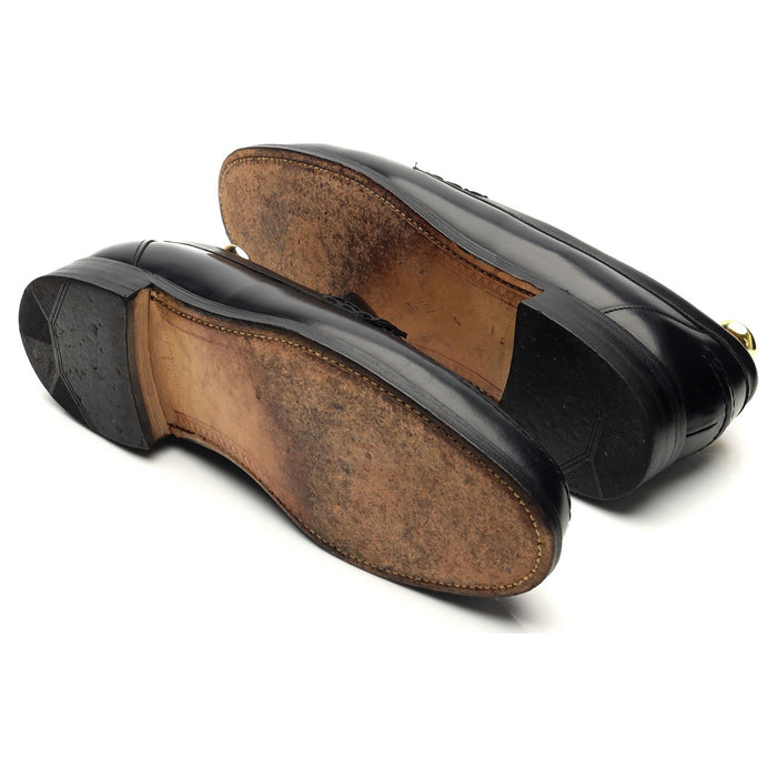 '759B' Black Leather Loafers UK 8 F