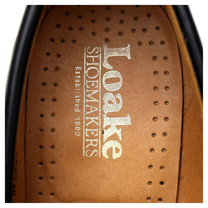 '759B' Black Leather Loafers UK 8 F