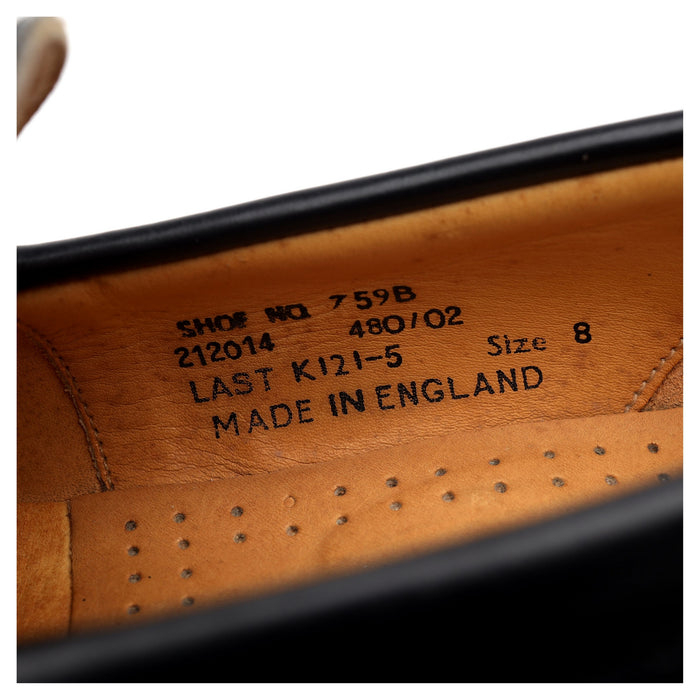 '759B' Black Leather Loafers UK 8 F