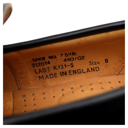 '759B' Black Leather Loafers UK 8 F