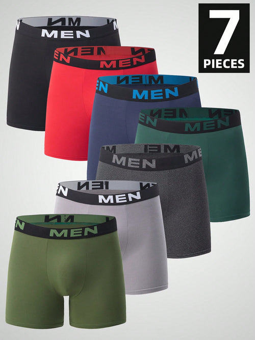 7pcs/Pack Teen Boy Mid Waist Square Cut Briefs