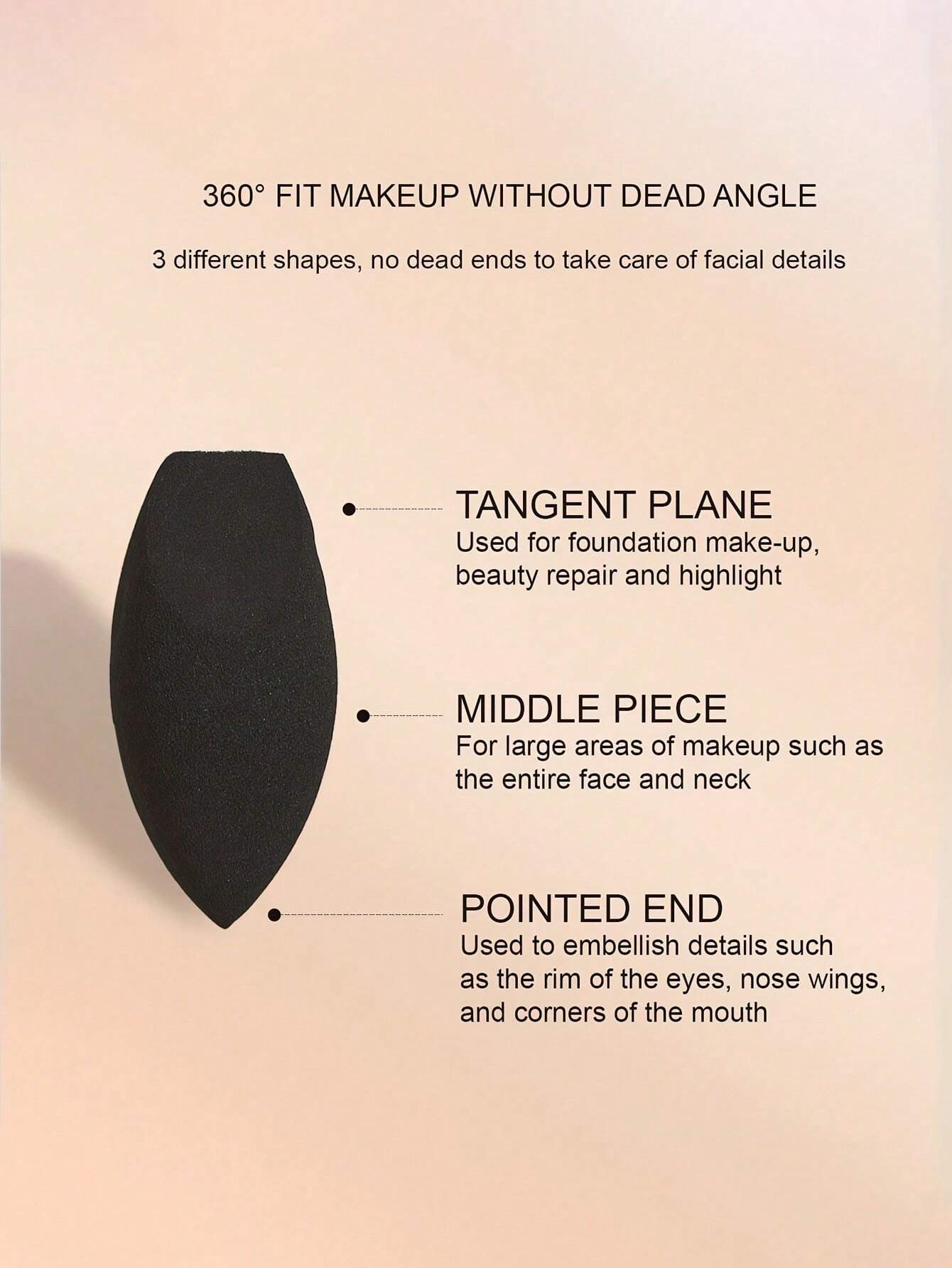 8/6/3/1-Piece Black Egg-Shaped Makeup Sponge For Foundation Contouring And Highlighting, Latex-Free Beauty Tool
