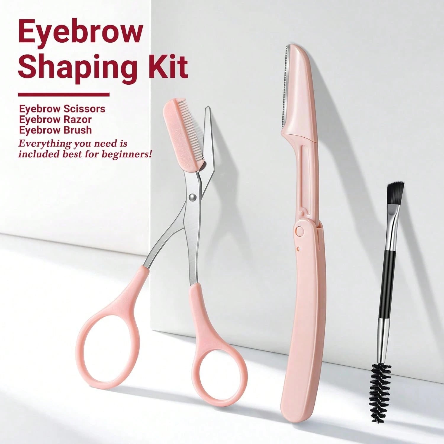 8 In 1 Eyebrow Grooming Kit, Precision Facial Hair Tweezers Set With Eyebrow Scissors, Face Razor, Brow Brush & Portable Storage Bag, Daily Hair Removal Beauty Tools For Women