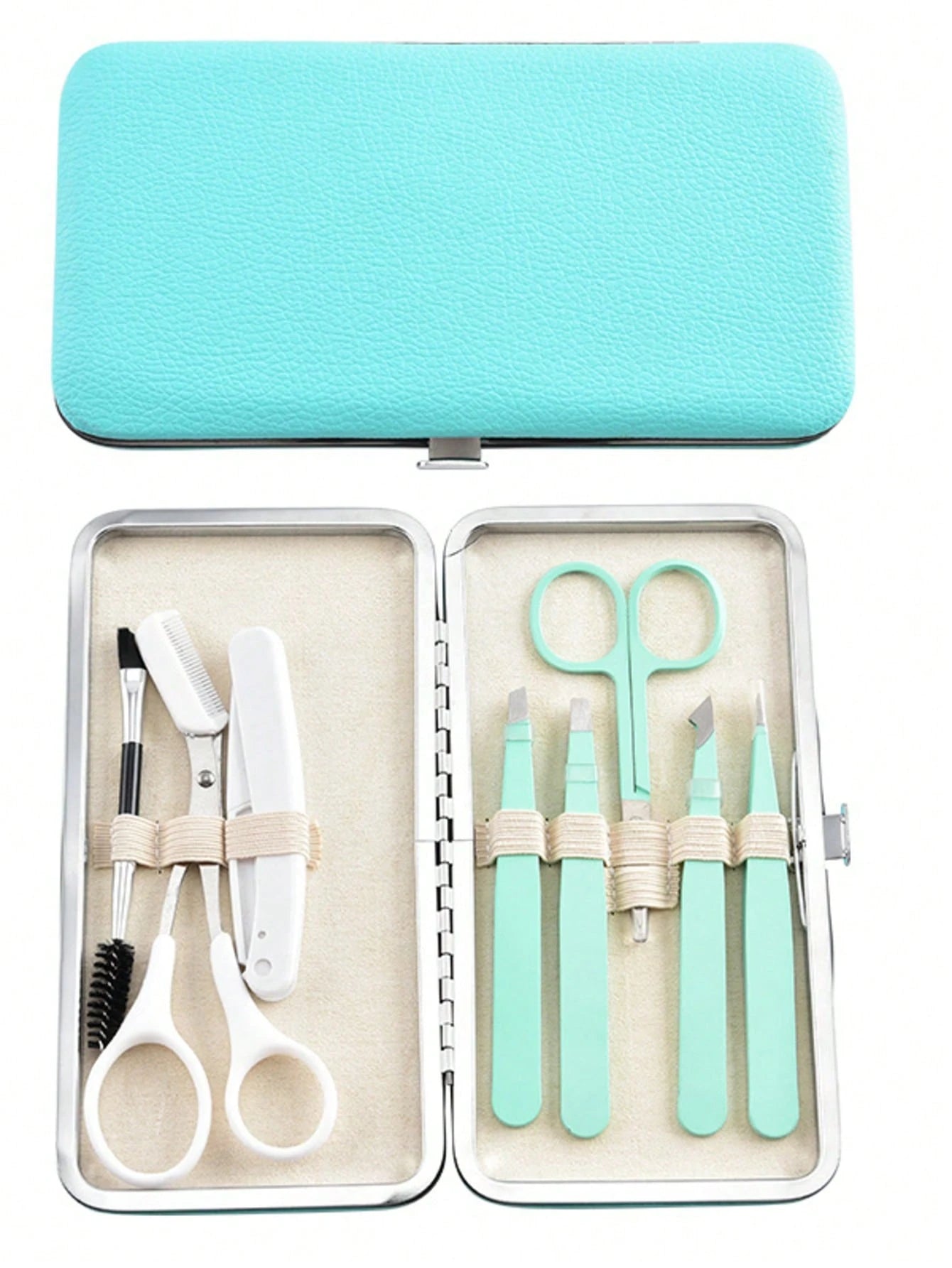 8 In 1 Eyebrow Grooming Kit, Precision Facial Hair Tweezers Set With Eyebrow Scissors, Face Razor, Brow Brush & Portable Storage Bag, Daily Hair Removal Beauty Tools For Women
