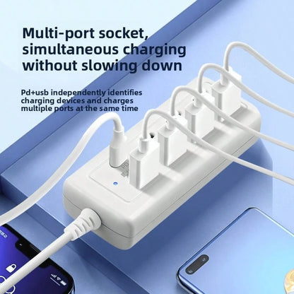 8-Port USB Hub With 4 USB Ports And 4 PD Ports| 25W Fast Charging, Compatible With 5V USB Devices| Compact Charging Station For Computers, Laptops, Tablets, 8-In-1 Multi-Function Interface, 4 USB Po