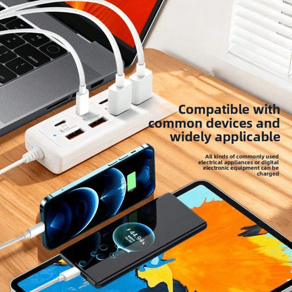 8-Port USB Hub With 4 USB Ports And 4 PD Ports| 25W Fast Charging, Compatible With 5V USB Devices| Compact Charging Station For Computers, Laptops, Tablets, 8-In-1 Multi-Function Interface, 4 USB Po
