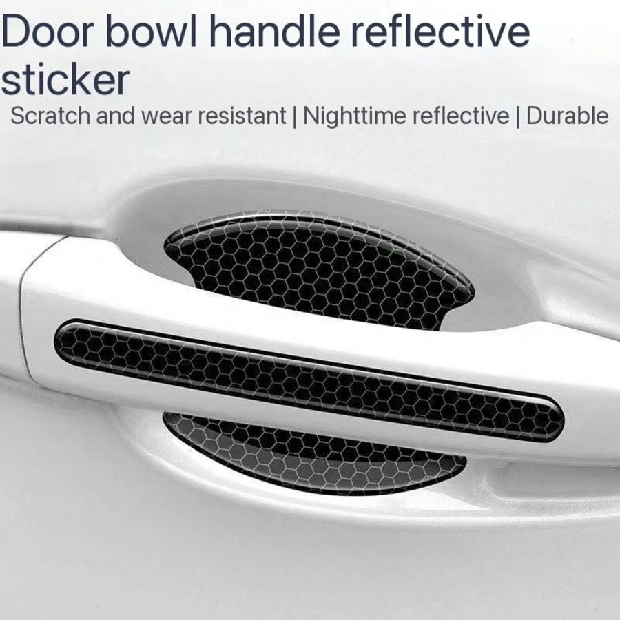8pcs Car Anti-Scratch Protector, TPU Carbon Fiber Door Bowl 3D Seamless Sticker, Paint Cover Protection Pad, Universal Door Handle Protective Film, Suitable For Most Car Door Anti-Collision Strip Door
