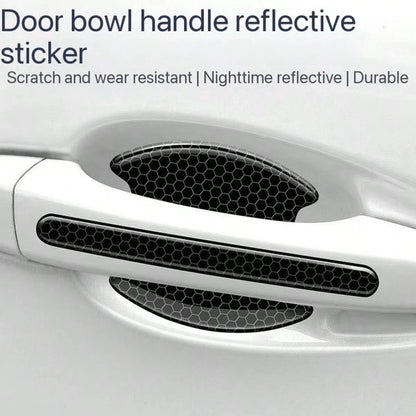 8pcs Car Anti-Scratch Protector, TPU Carbon Fiber Door Bowl 3D Seamless Sticker, Paint Cover Protection Pad, Universal Door Handle Protective Film, Suitable For Most Car Door Anti-Collision Strip Door