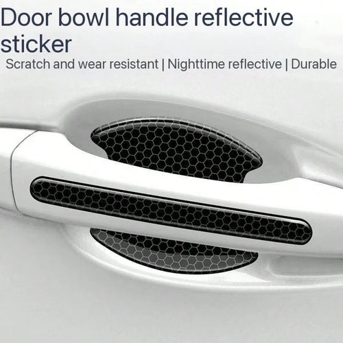 8pcs Car Anti-Scratch Protector, TPU Carbon Fiber Door Bowl 3D Seamless Sticker, Paint Cover Protection Pad, Universal Door Handle Protective Film, Suitable For Most Car Door Anti-Collision Strip Door