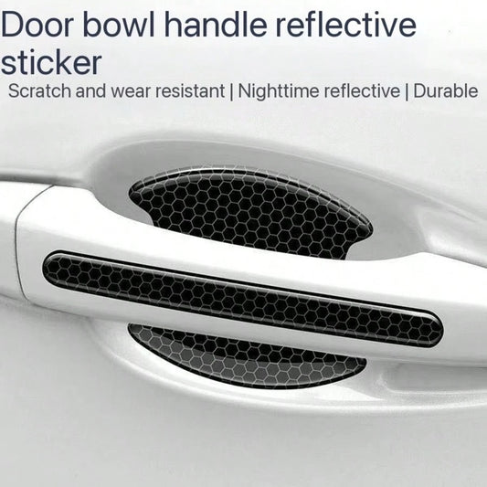8pcs Car Anti-Scratch Protector, TPU Carbon Fiber Door Bowl 3D Seamless Sticker, Paint Cover Protection Pad, Universal Door Handle Protective Film, Suitable For Most Car Door Anti-Collision Strip Door