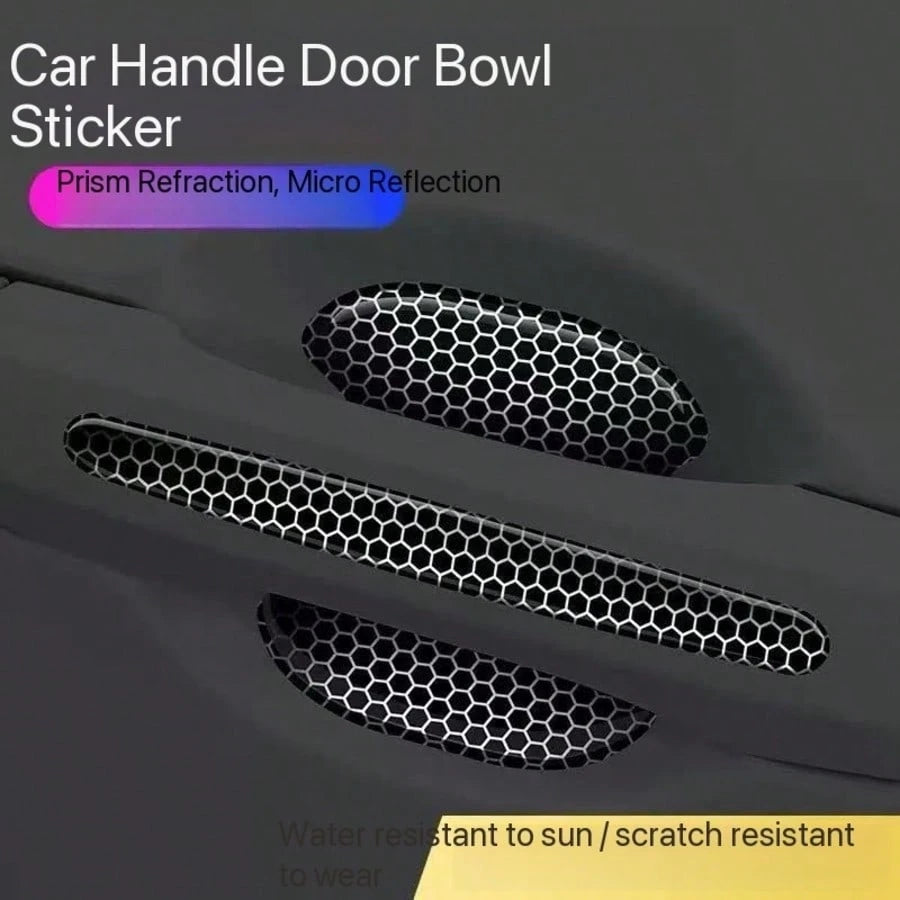 8pcs Car Anti-Scratch Protector, TPU Carbon Fiber Door Bowl 3D Seamless Sticker, Paint Cover Protection Pad, Universal Door Handle Protective Film, Suitable For Most Car Door Anti-Collision Strip Door