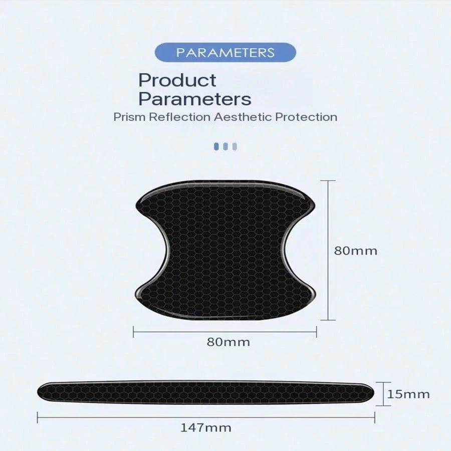 8pcs Car Anti-Scratch Protector, TPU Carbon Fiber Door Bowl 3D Seamless Sticker, Paint Cover Protection Pad, Universal Door Handle Protective Film, Suitable For Most Car Door Anti-Collision Strip Door