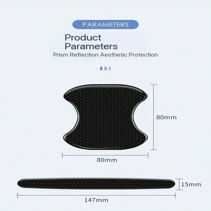 8pcs Car Anti-Scratch Protector, TPU Carbon Fiber Door Bowl 3D Seamless Sticker, Paint Cover Protection Pad, Universal Door Handle Protective Film, Suitable For Most Car Door Anti-Collision Strip Door