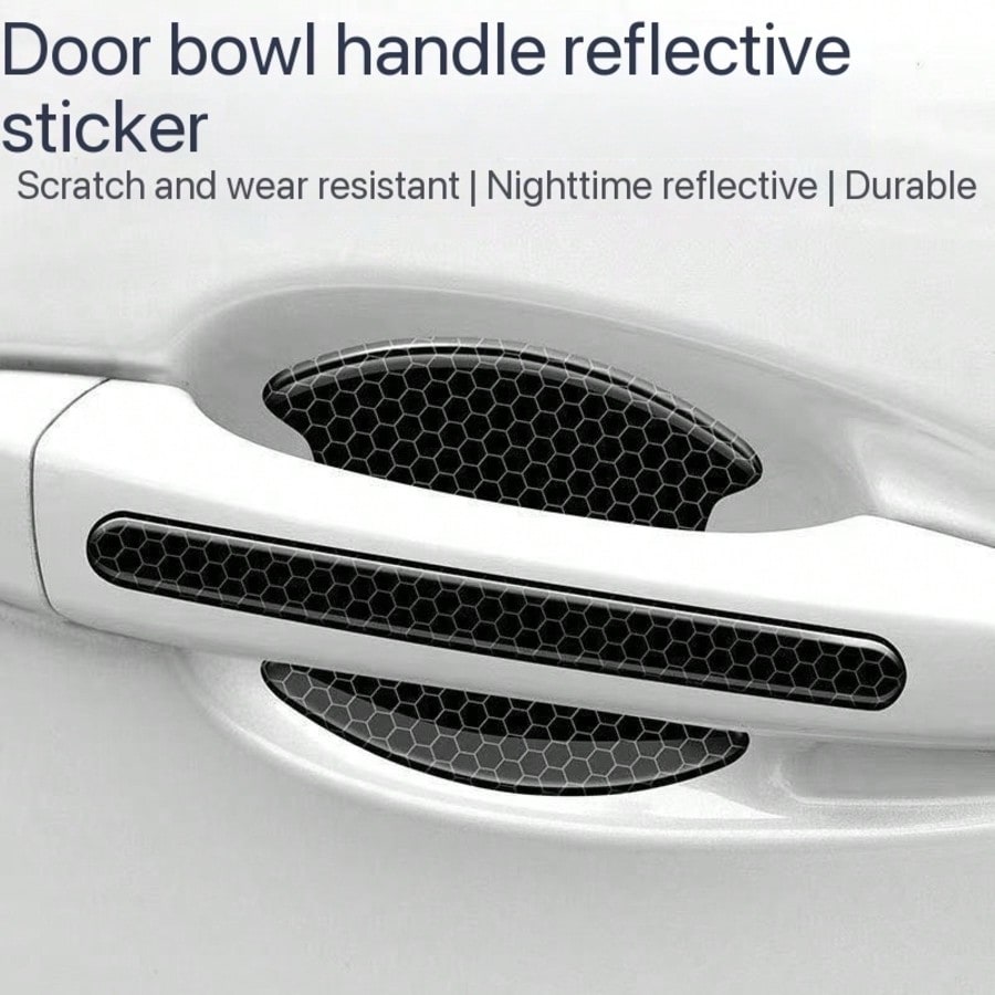 8pcs Car Anti-Scratch Protector, TPU Carbon Fiber Door Bowl 3D Seamless Sticker, Paint Cover Protection Pad, Universal Door Handle Protective Film, Suitable For Most Car Door Anti-Collision Strip Door