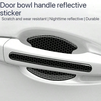 8pcs Car Anti-Scratch Protector, TPU Carbon Fiber Door Bowl 3D Seamless Sticker, Paint Cover Protection Pad, Universal Door Handle Protective Film, Suitable For Most Car Door Anti-Collision Strip Door