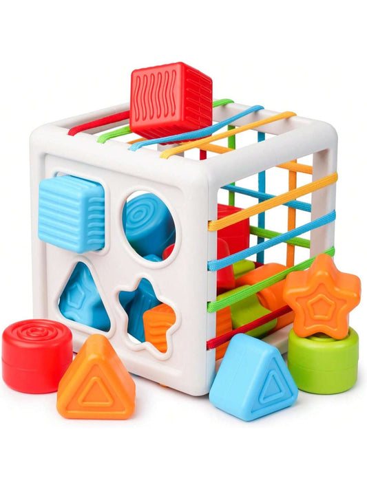 8pcs/Set Montessori Sensory Learning Toys For 1+ Years Old, Shape Sorting Puzzle Blocks Developmental Fine Motor Skills Gift For 18+ Months Boys & Girls, For Toddlers