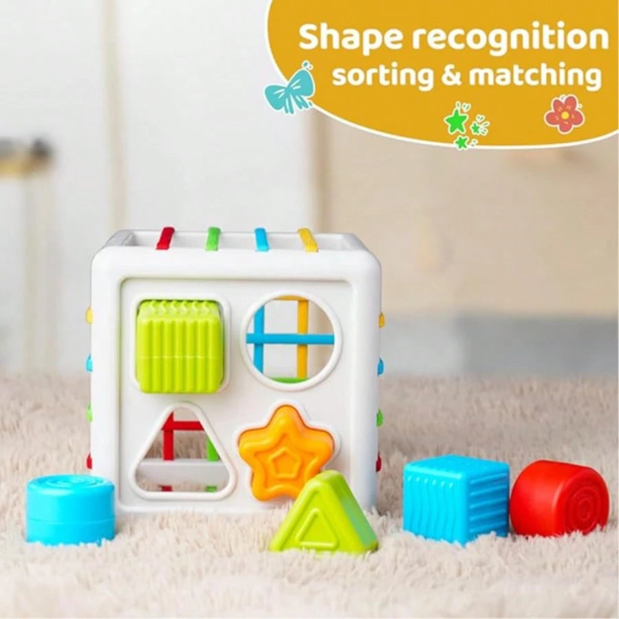 8pcs/Set Montessori Sensory Learning Toys For 1+ Years Old, Shape Sorting Puzzle Blocks Developmental Fine Motor Skills Gift For 18+ Months Boys & Girls, For Toddlers