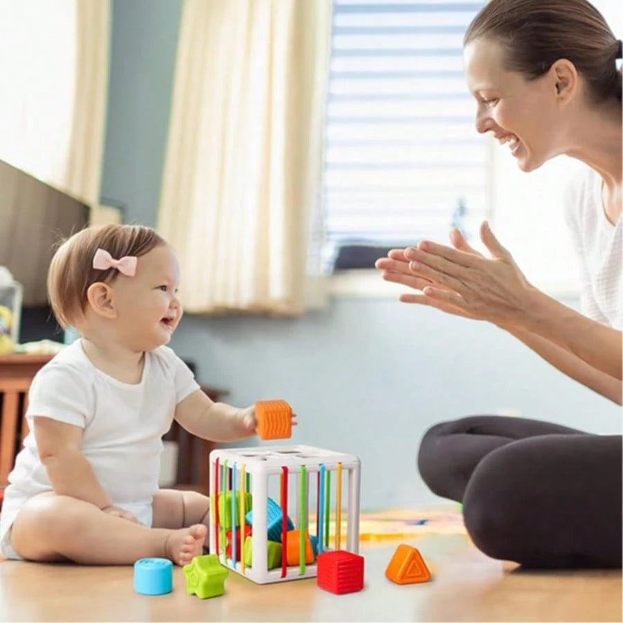 8pcs/Set Montessori Sensory Learning Toys For 1+ Years Old, Shape Sorting Puzzle Blocks Developmental Fine Motor Skills Gift For 18+ Months Boys & Girls, For Toddlers