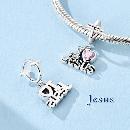 925 Sterling Silver Holy Light Jesus With Fish Charms Pendant Fit Bracelet Necklace Fine DIY Beads Luxury Blessing Cross Charms Jewelry Women Gift