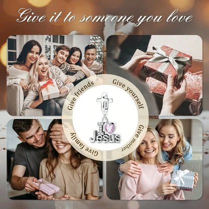 925 Sterling Silver Holy Light Jesus With Fish Charms Pendant Fit Bracelet Necklace Fine DIY Beads Luxury Blessing Cross Charms Jewelry Women Gift