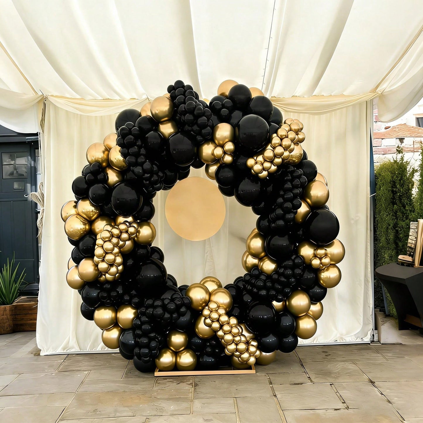 98pcs Black And Gold Balloon Arch Set, Black New Year Party Balloons, Suitable For Boys Girls Children Birthday Decoration, New Year, Wedding, Graduation Decoration