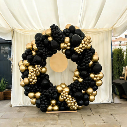 98pcs Black And Gold Balloon Arch Set, Black New Year Party Balloons, Suitable For Boys Girls Children Birthday Decoration, New Year, Wedding, Graduation Decoration