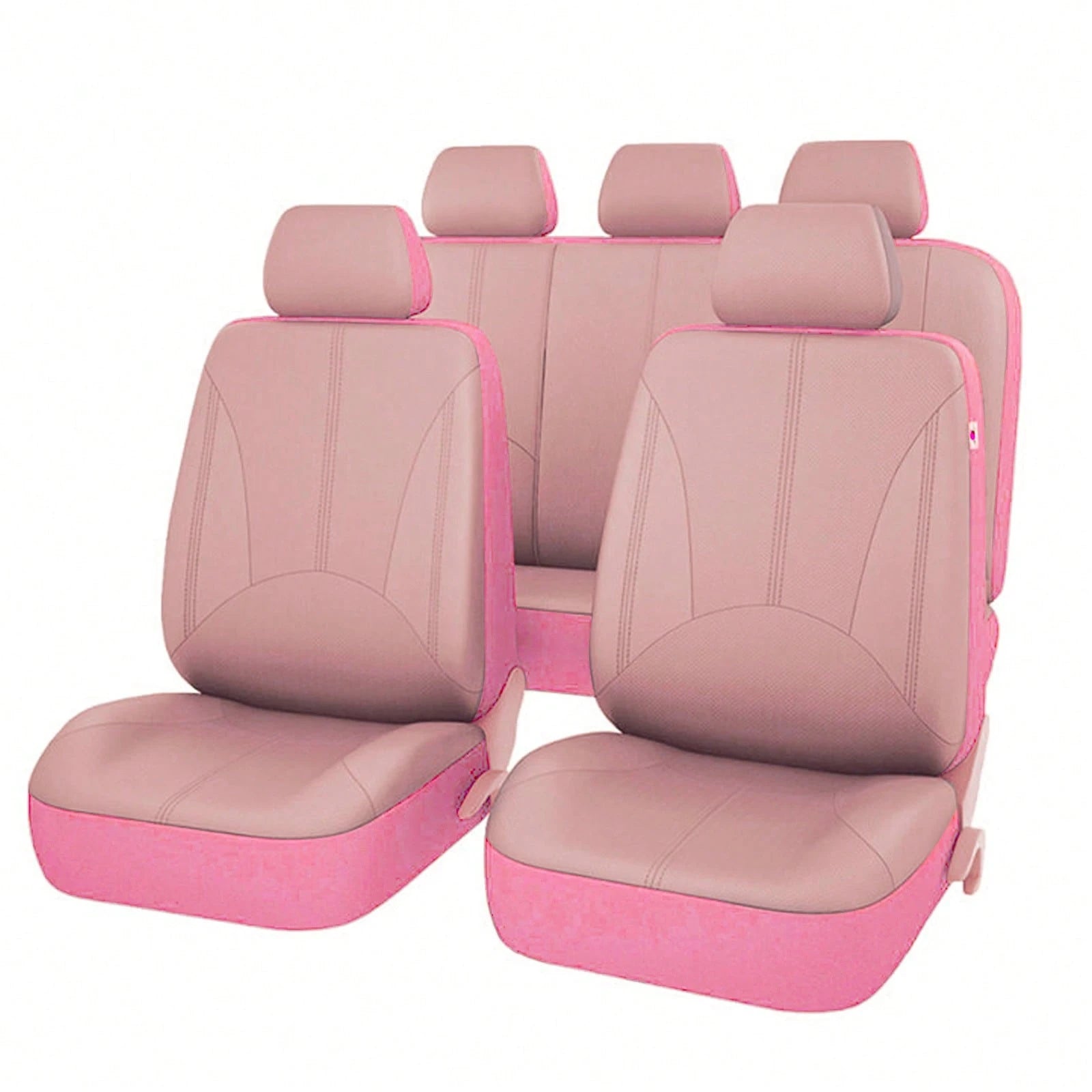 9pcs PU Leather Universal Car Seat Cover 5 Seats Waterproof Cushion,Car Seat Cover Full Set,Car Stuff For Woman,Pink Car Stuff, SN1702