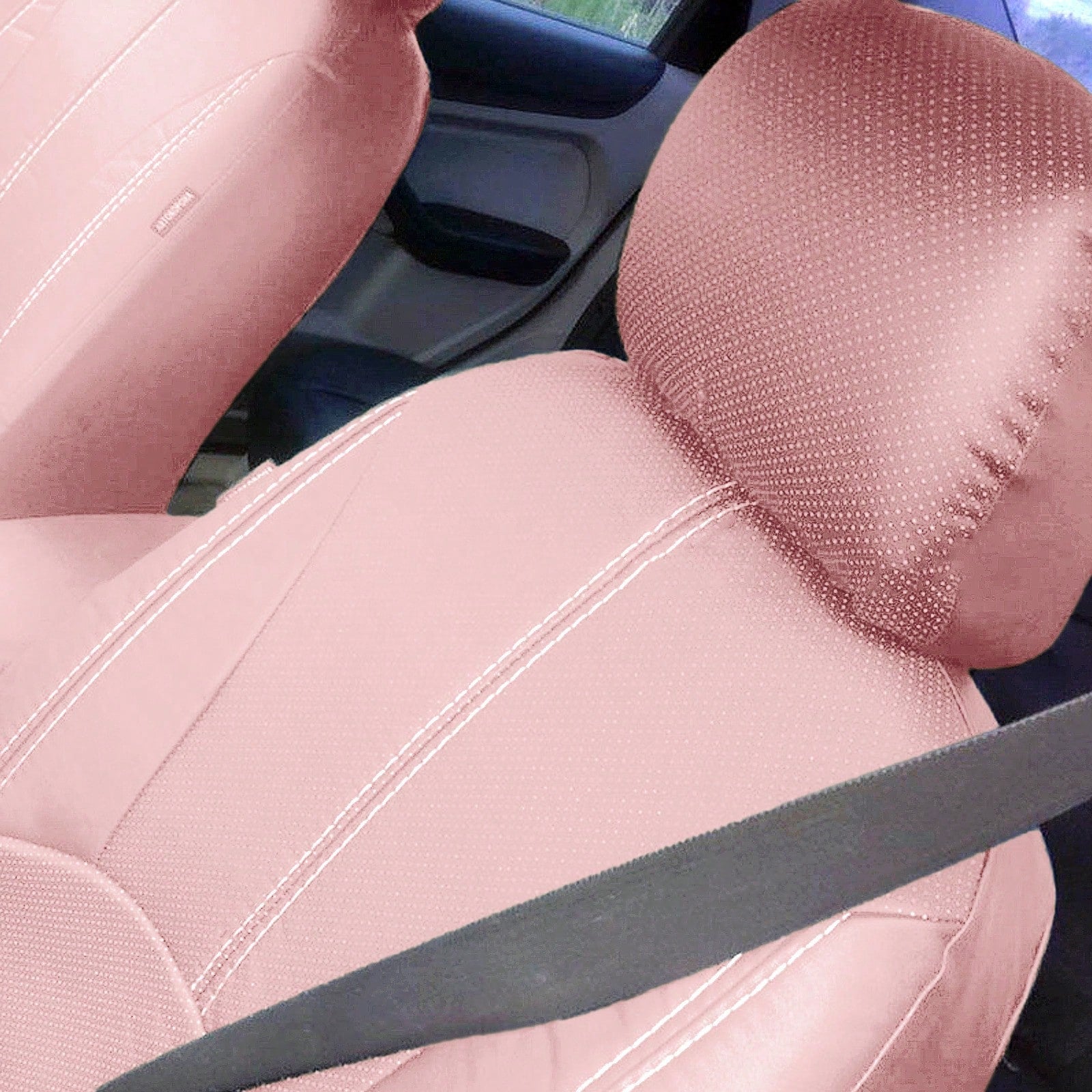 9pcs PU Leather Universal Car Seat Cover 5 Seats Waterproof Cushion,Car Seat Cover Full Set,Car Stuff For Woman,Pink Car Stuff, SN1702