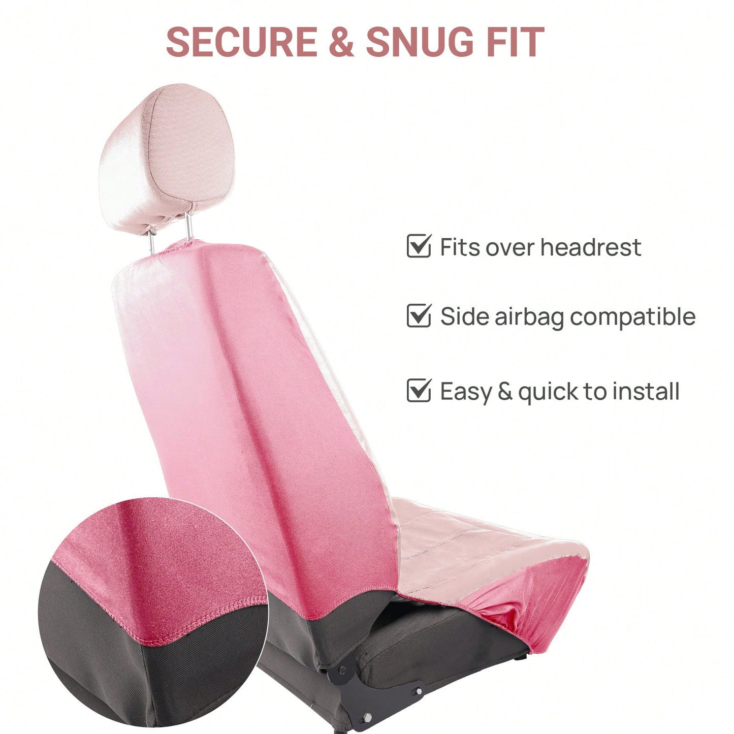 9pcs PU Leather Universal Car Seat Cover 5 Seats Waterproof Cushion,Car Seat Cover Full Set,Car Stuff For Woman,Pink Car Stuff, SN1702