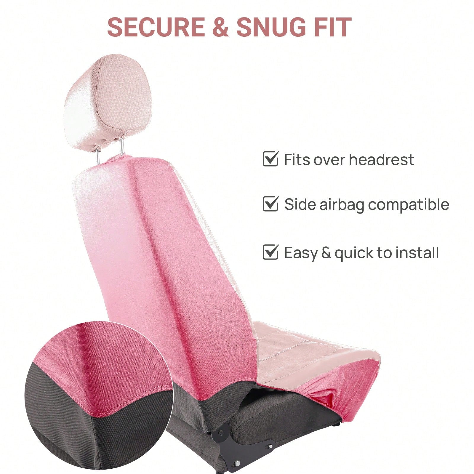 9pcs PU Leather Universal Car Seat Cover 5 Seats Waterproof Cushion,Car Seat Cover Full Set,Car Stuff For Woman,Pink Car Stuff, SN1702