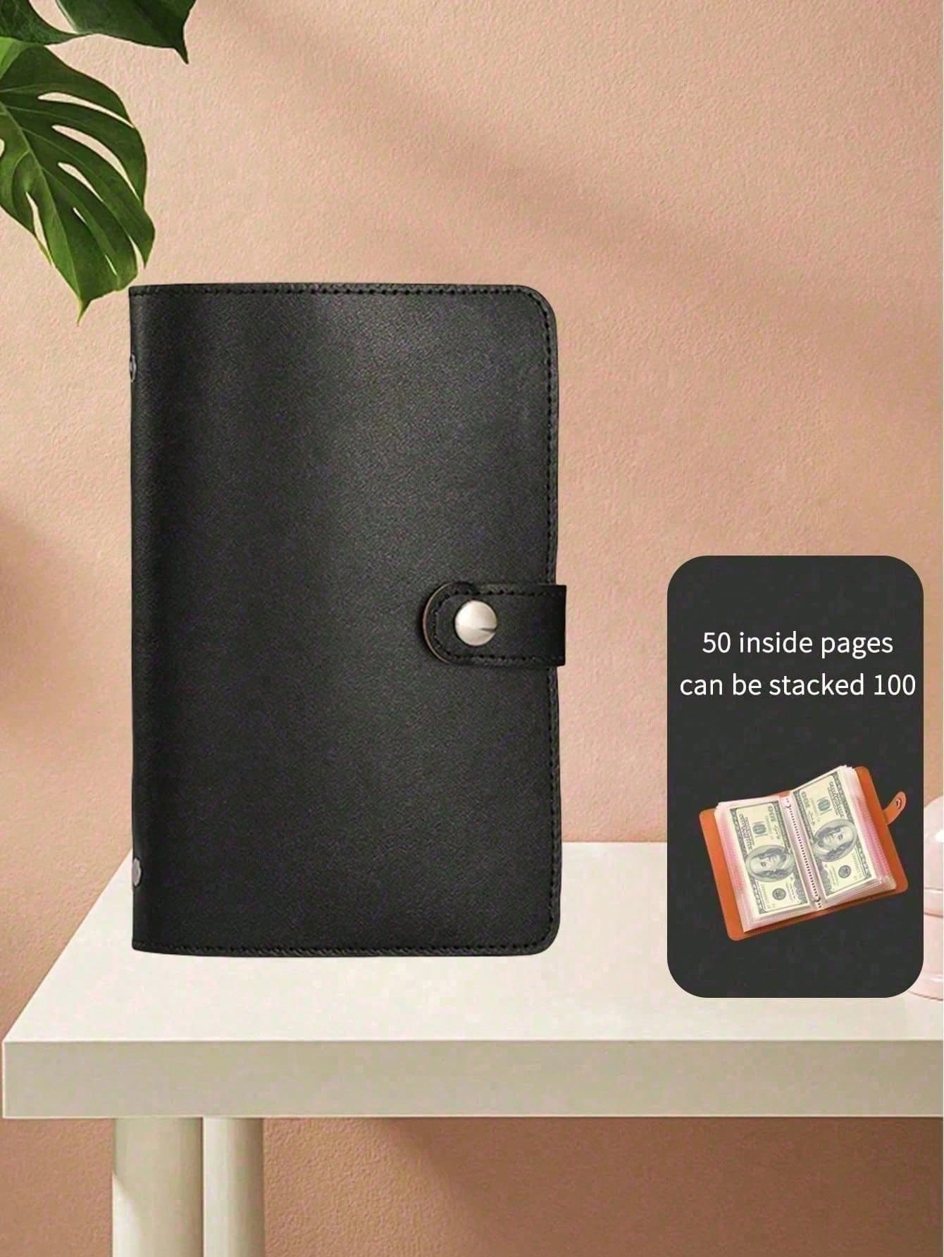 A Cash Storage Notebook That Can Hold 100 Banknotes, With Photos Of Banknotes And Stamps, 1A6 Large Storage Space, Envelope Challenge Binder, Savings Challenge Book With Envelope, Envelope Saving Chal