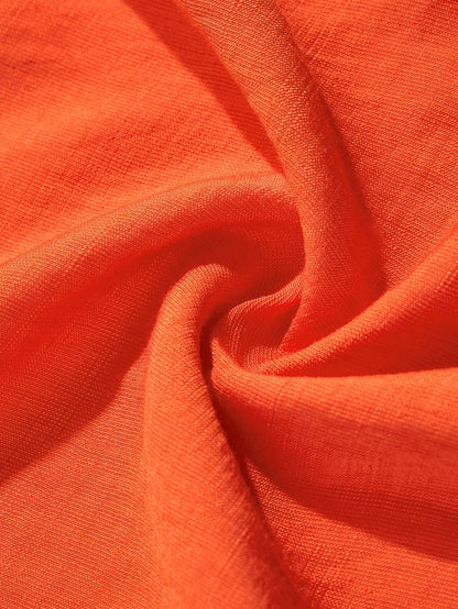 abyoxi Women's Orange Halter Neck Twist Front Smocked Back Ruched Waist Asymmetrical Hem Short Dress, Young Hot, Sweet, Vacation, Date, Beach, Outdoor, Summer Mini Dresses