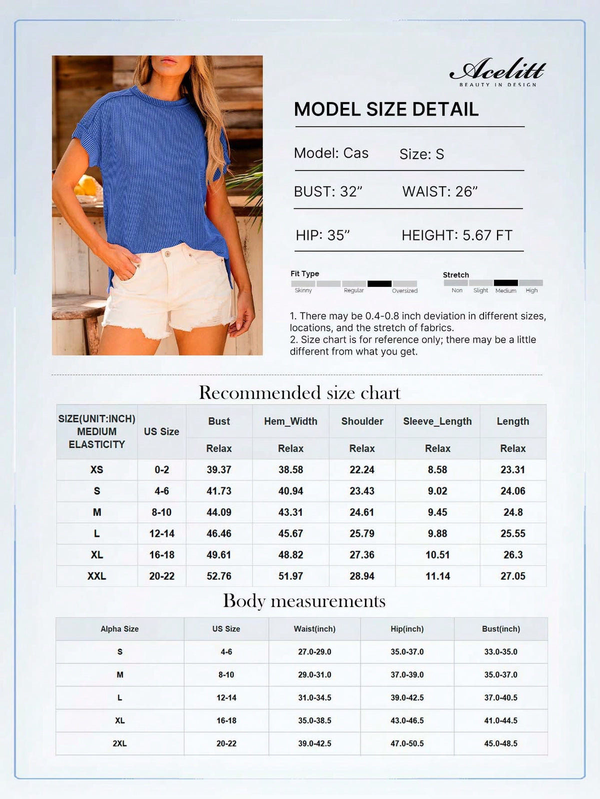 Acelitt Summer Casual Solid Color Loose Knit Textured Striped Crew Neck Short Sleeve T-Shirt