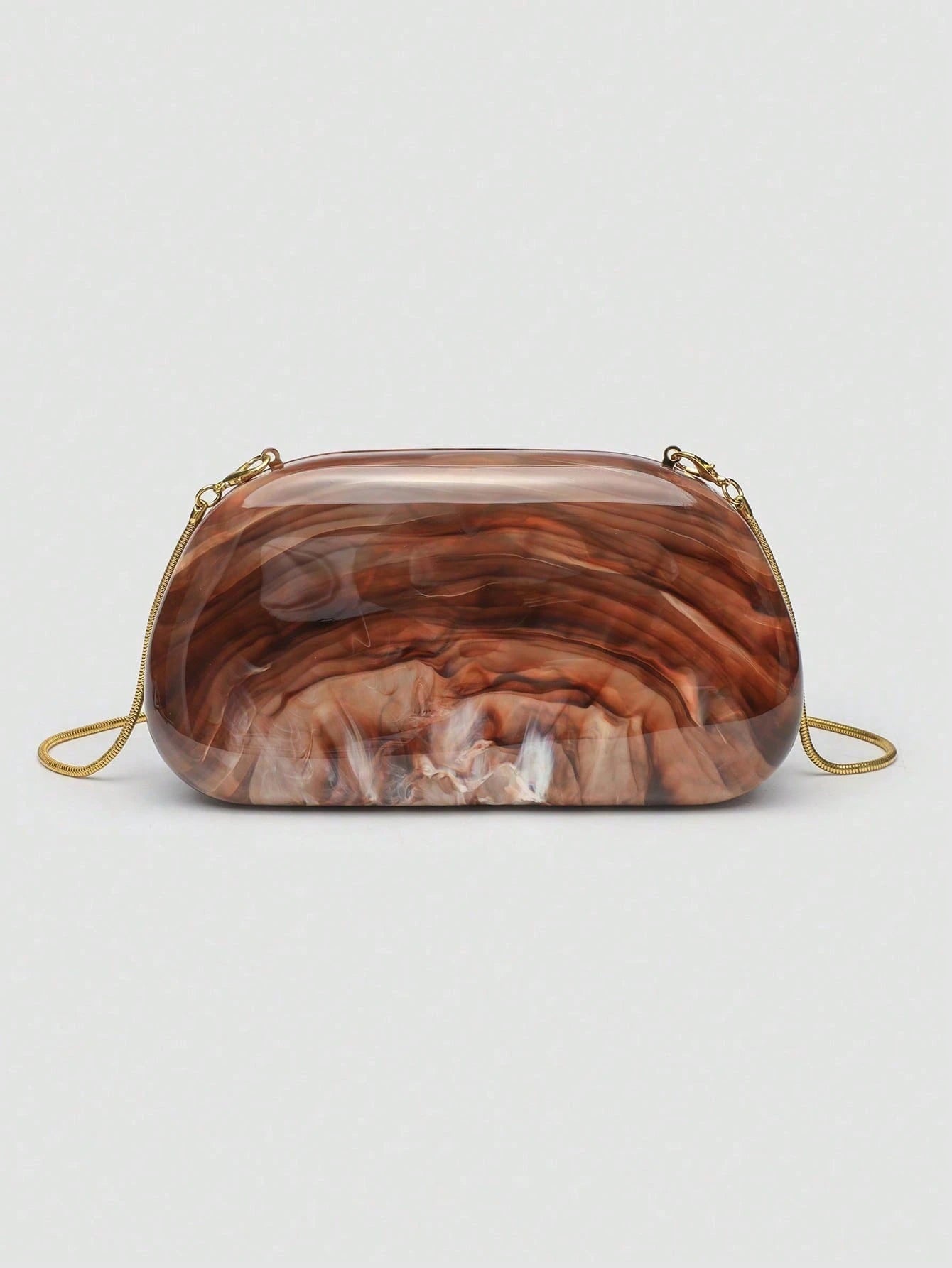 Acrylic Clutch Purse & Metallic Evening Handbag For Women- Unique Metal Handle Purse, Vintage Box Clutch, And Glamorous Crossbody Shoulder Bag