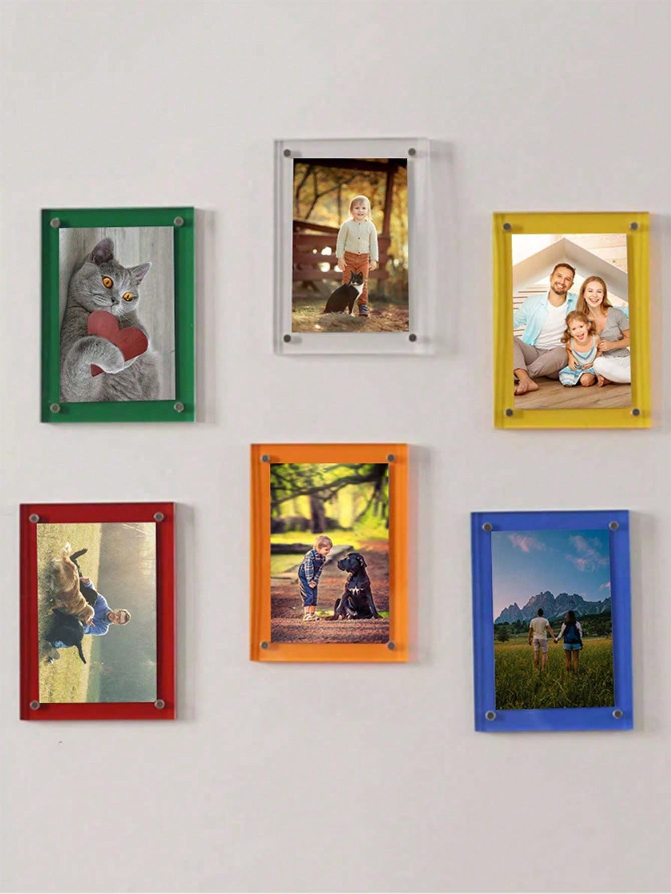 Acrylic Magnetic Refrigerator Photo Frame, Transparent Double-Sided Fridge Magnet Photo Frame, Display Frame, Suitable For Fujifilm, 2.36 X 3.54 Inches