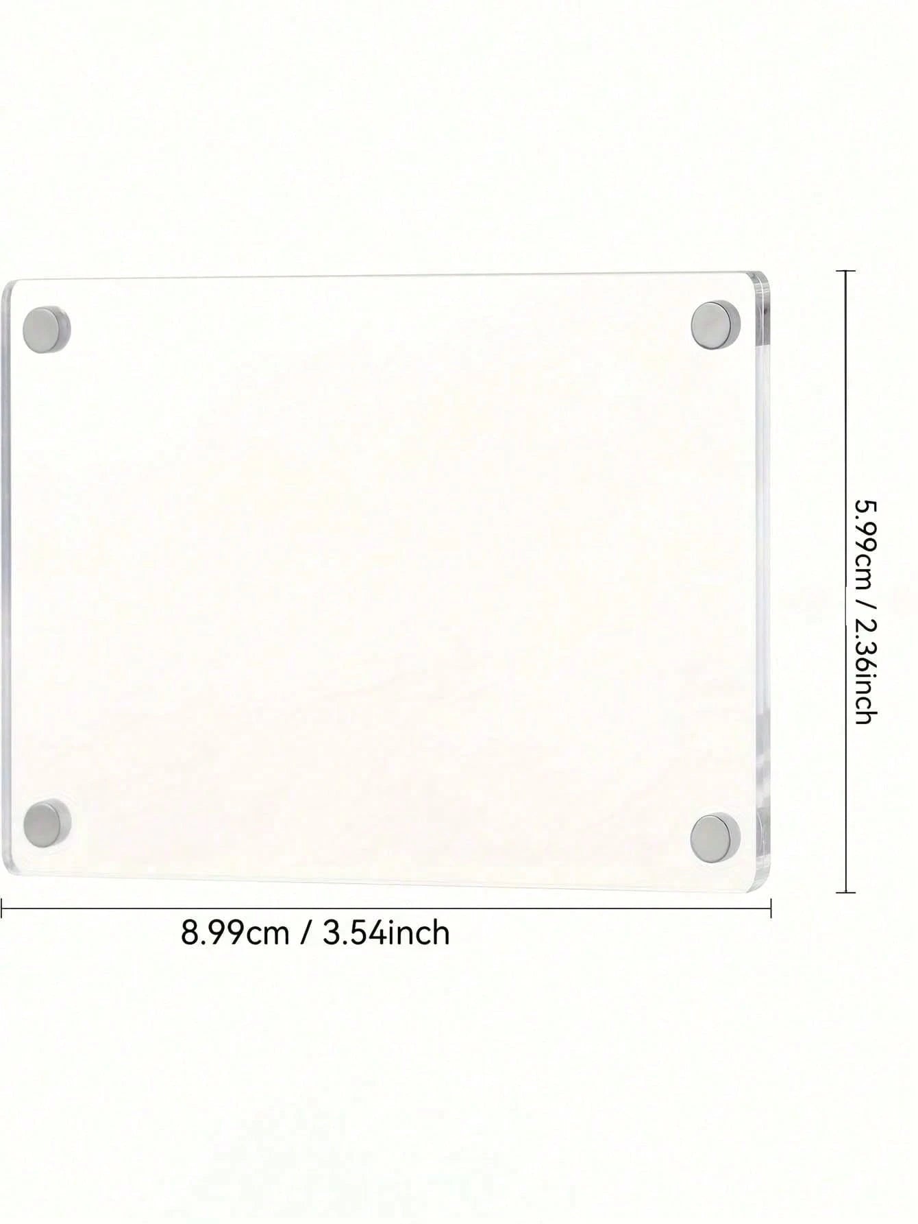 Acrylic Magnetic Refrigerator Photo Frame, Transparent Double-Sided Fridge Magnet Photo Frame, Display Frame, Suitable For Fujifilm, 2.36 X 3.54 Inches