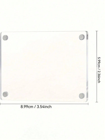 Acrylic Magnetic Refrigerator Photo Frame, Transparent Double-Sided Fridge Magnet Photo Frame, Display Frame, Suitable For Fujifilm, 2.36 X 3.54 Inches