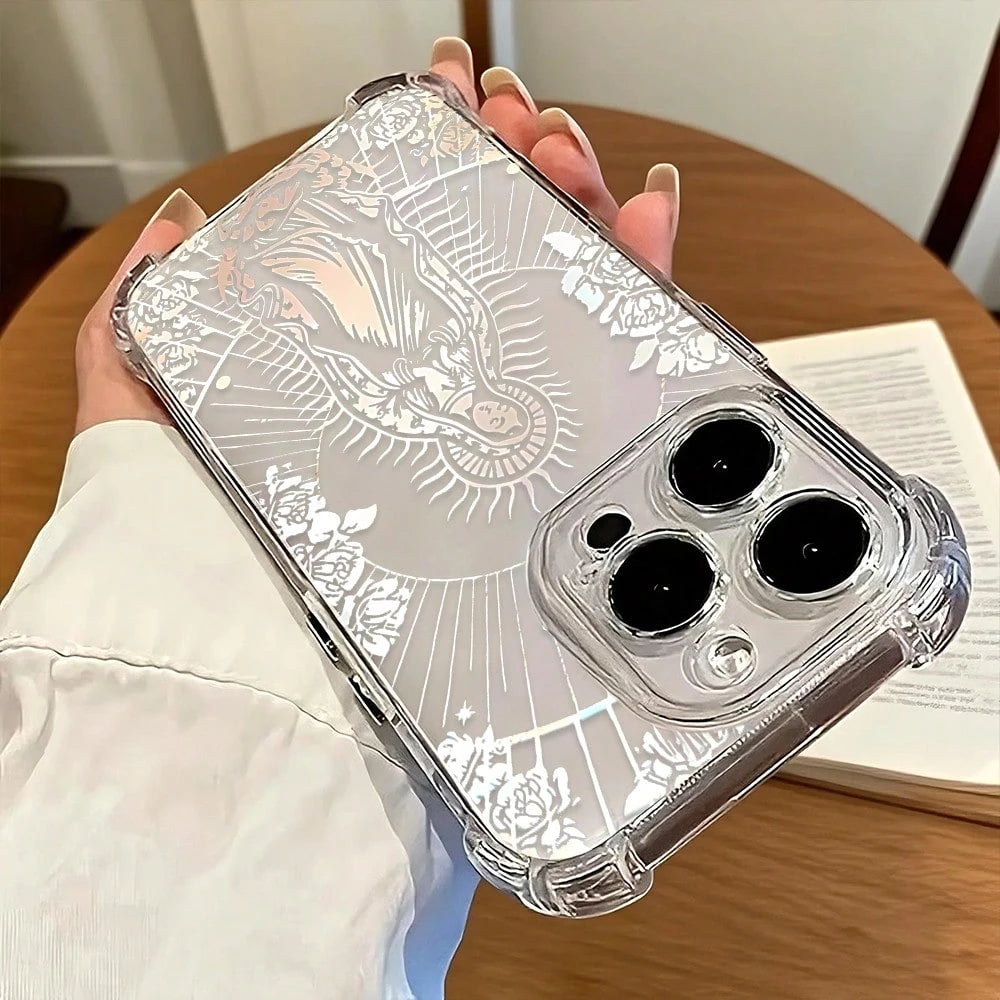 Add A Calm And Nature-Inspired Touch To Your Phone With This Transparent TPU Case Featuring And Artistic Virgin Mary Illustrations. Made From Durable, Scratch-Resistant Material With Soft Edges For E
