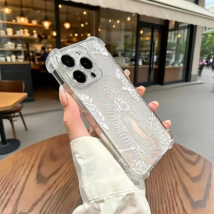 Add A Calm And Nature-Inspired Touch To Your Phone With This Transparent TPU Case Featuring And Artistic Virgin Mary Illustrations. Made From Durable, Scratch-Resistant Material With Soft Edges For E