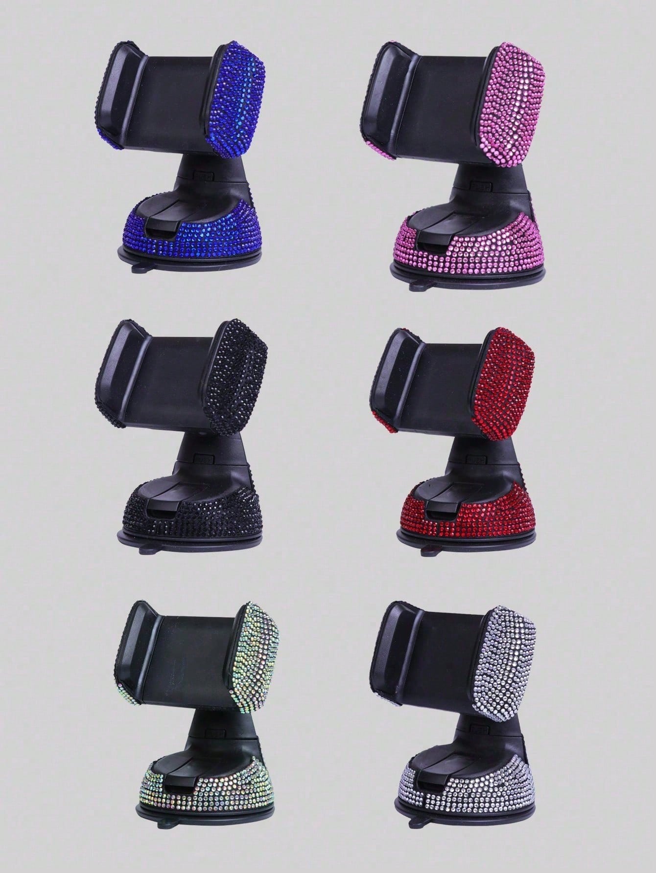 Adjustable Bling Rhinestone 1-Pack Hot Drill Car Phone Holder, Navigation Holder Car Suction Cup Rotating Phone Holder Mother's Day Gift