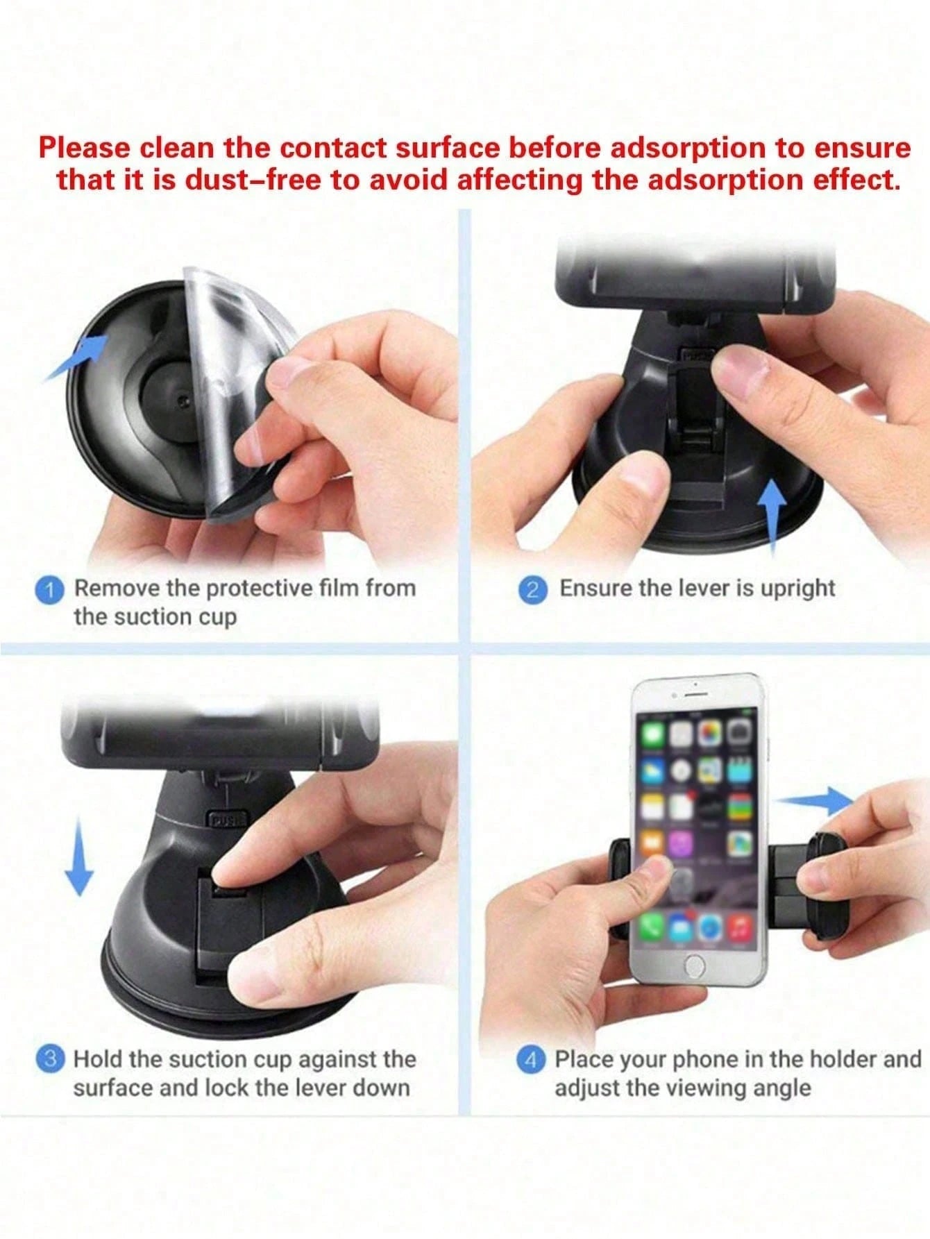 Adjustable Bling Rhinestone 1-Pack Hot Drill Car Phone Holder, Navigation Holder Car Suction Cup Rotating Phone Holder Mother's Day Gift