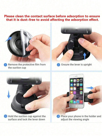 Adjustable Bling Rhinestone 1-Pack Hot Drill Car Phone Holder, Navigation Holder Car Suction Cup Rotating Phone Holder Mother's Day Gift