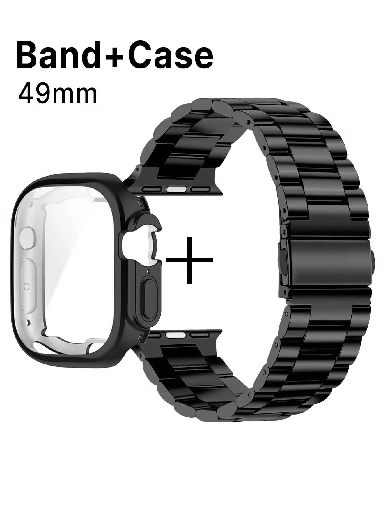 Adjustable Stainless Steel Metal Band + TPU Protective Case, Compatible With Apple Watch Ultra 3 2 1 Series 10/9/8/7/6/5/4/3/2/1, 38mm 40mm 41mm 42mm 44mm 45mm 46mm 49mm, Suitable For Men And Women
